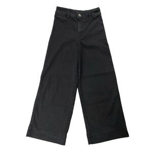 H&M Wide Leg Pants Girls Junior 2 Black Stretch Denim Casual Skate